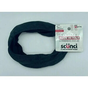 Scünci Luxe Feel Reversible Headwrap Dark Gray‎ & Black 1-Piece